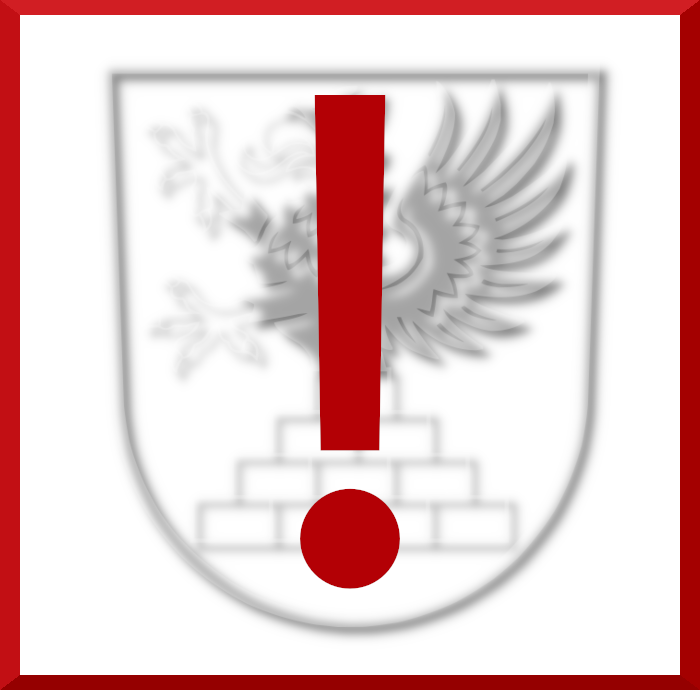 Piogramm mit einem Ausrufezeichen