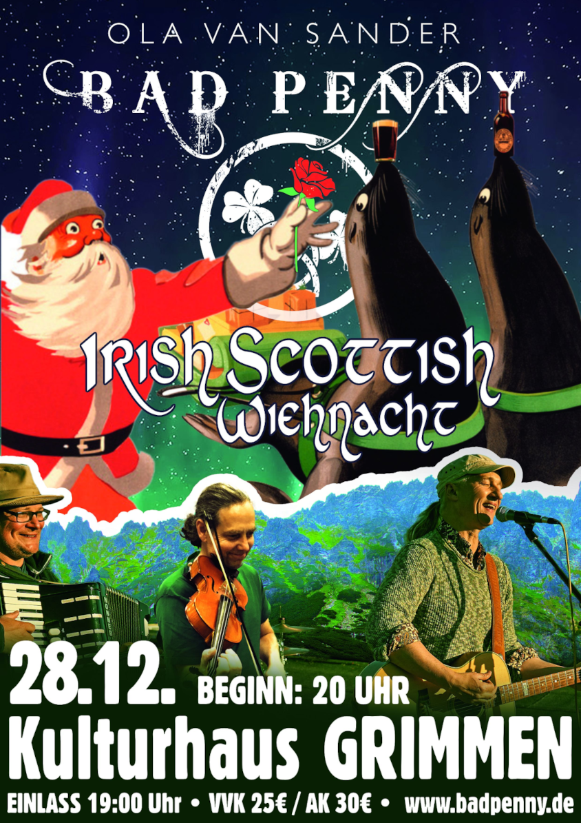 Irish scottish Wiehnacht mit Bad Penny in Grimmen