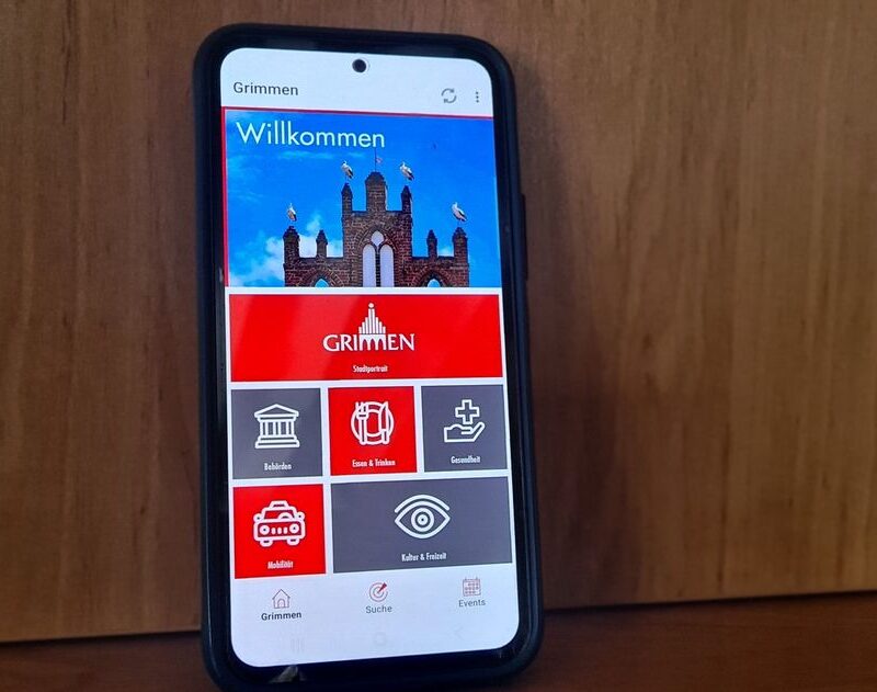Grimmen App auf einem Handydisplay.