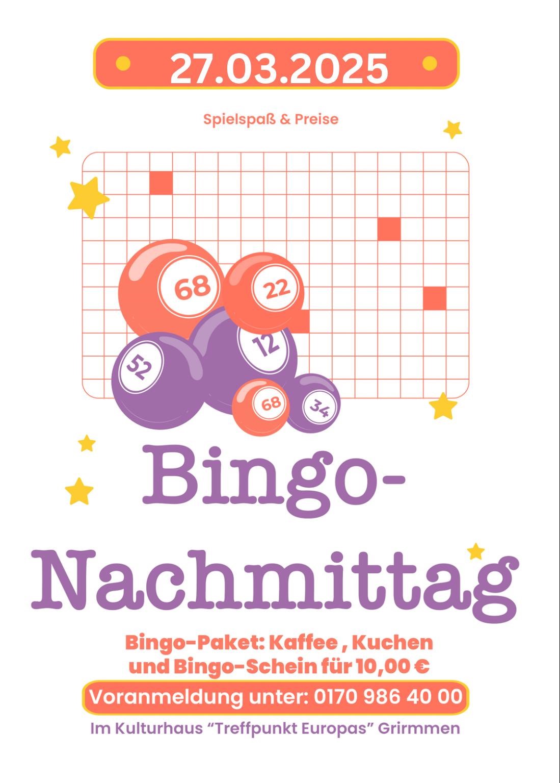 Bingo-Nachmittag im Kulturhaus Grimmen