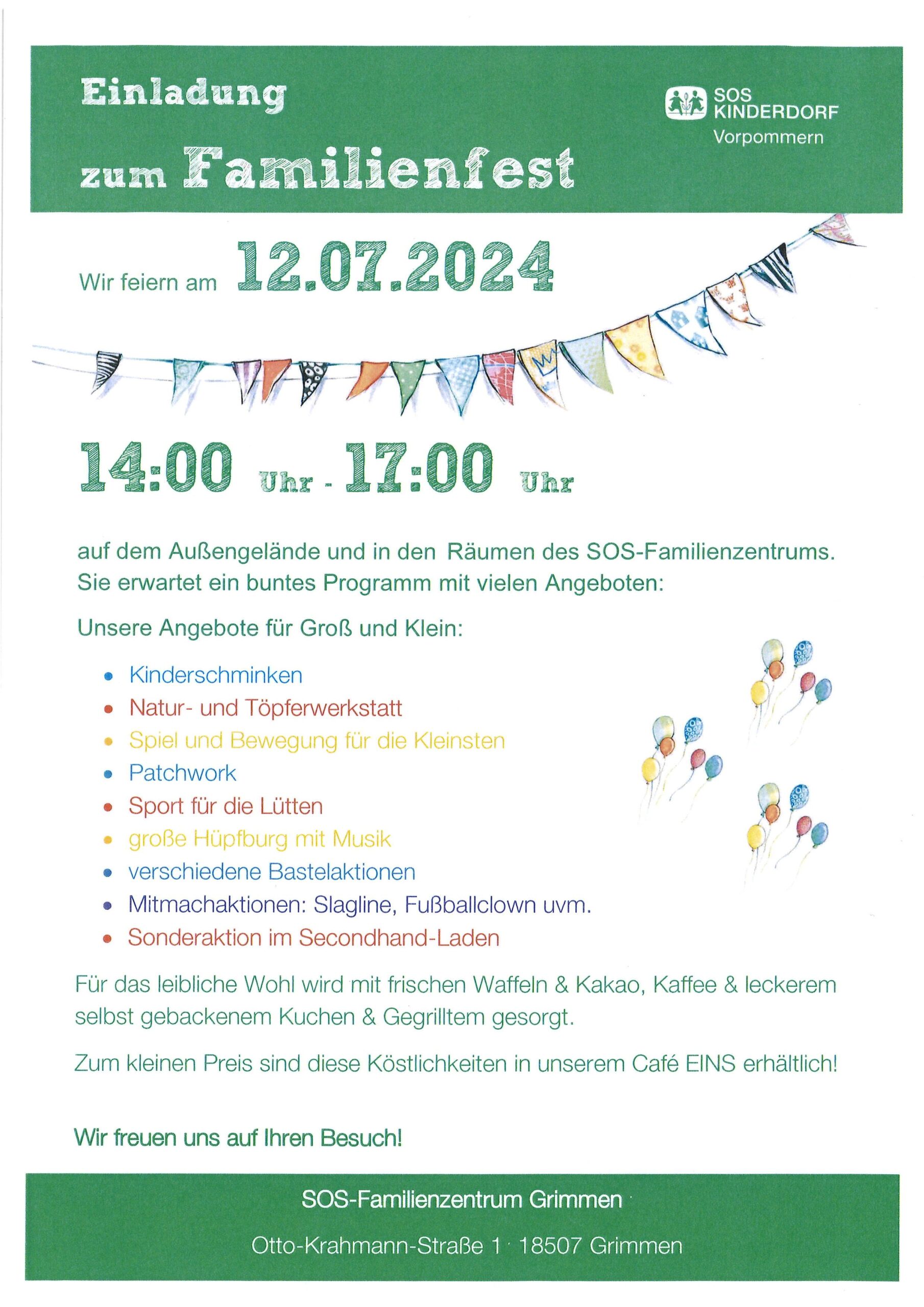 Familienfest SOS Kinderdorf in Grimmen
