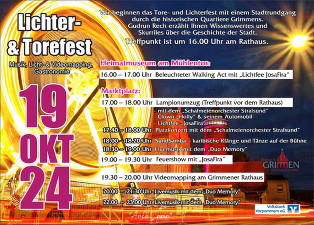 3. Tore und Lichterfest in Grimmen Stadt Grimmen