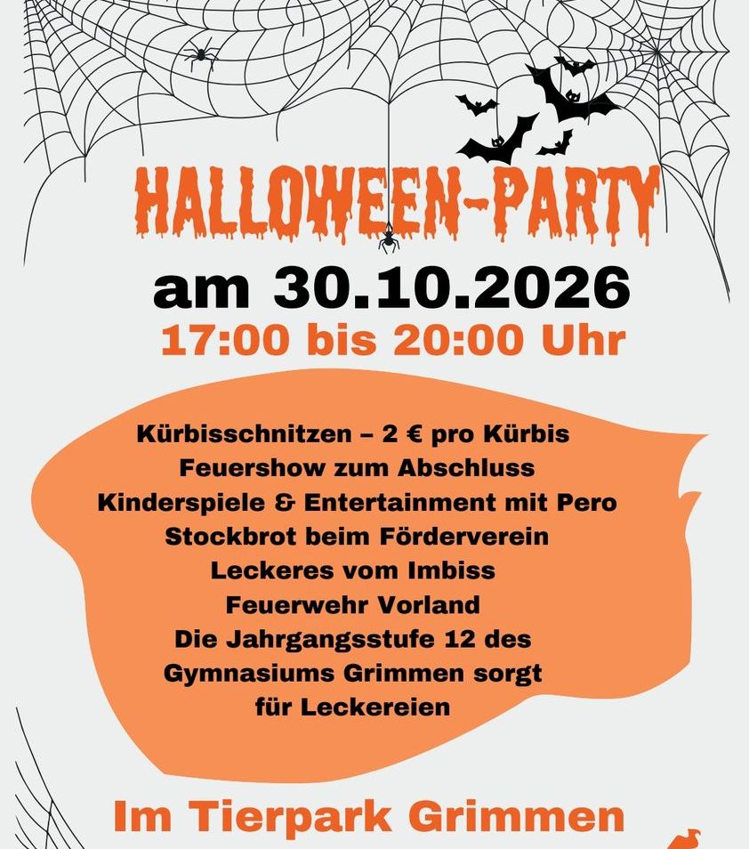 Plakat Halloweenfest im Tierpark.