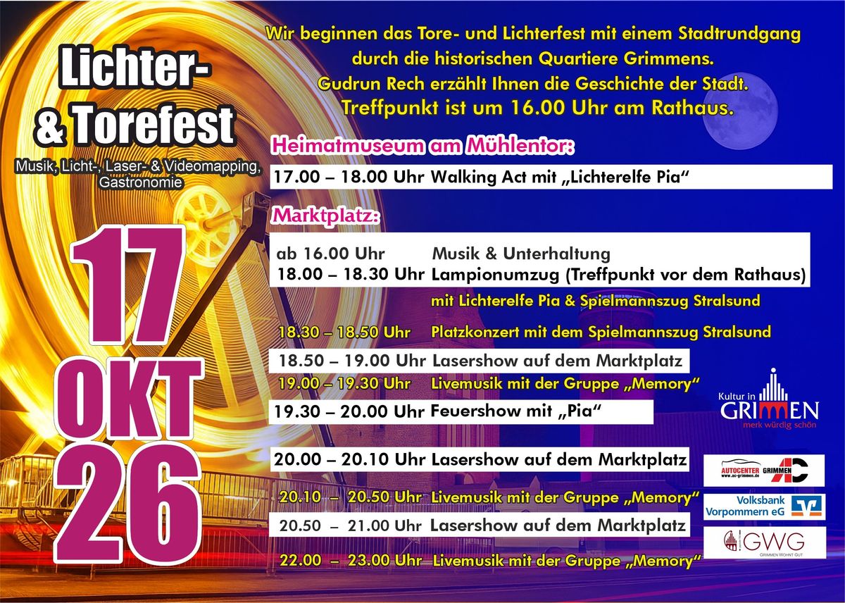 Vorderseite des Veranstaltungsflyers mit dem Programm.