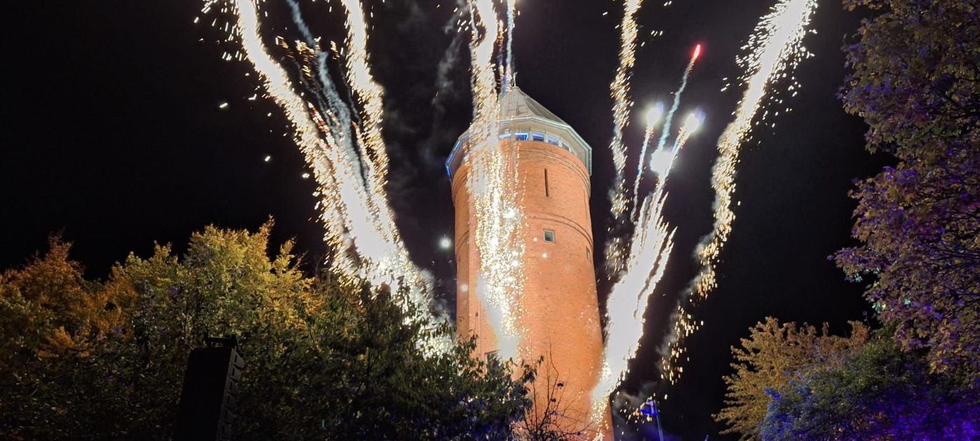 Feuerwerk am Wasserturm.