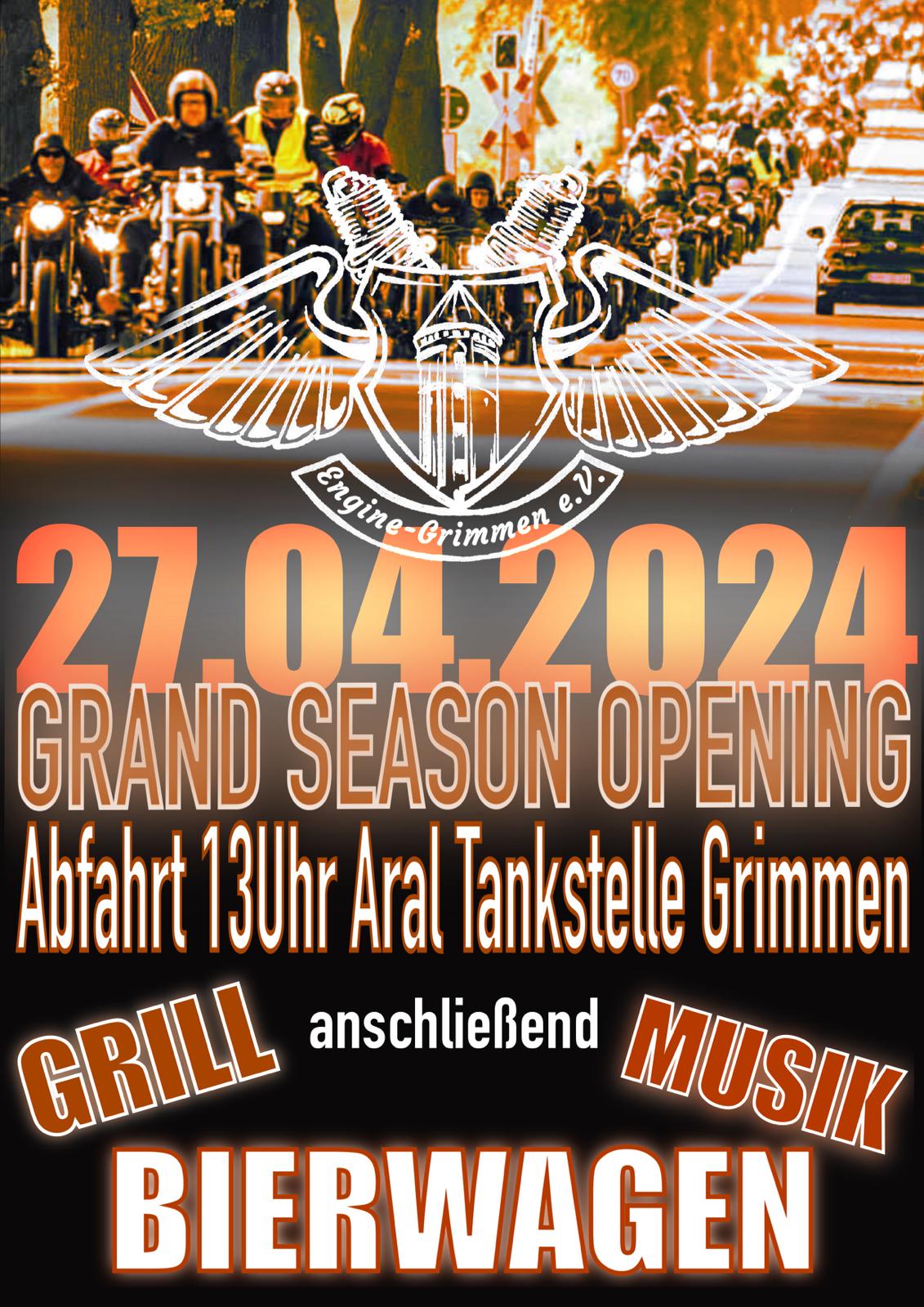 Plakat- Grand Season Opening von Engine-Grimmen e.V. 2024
