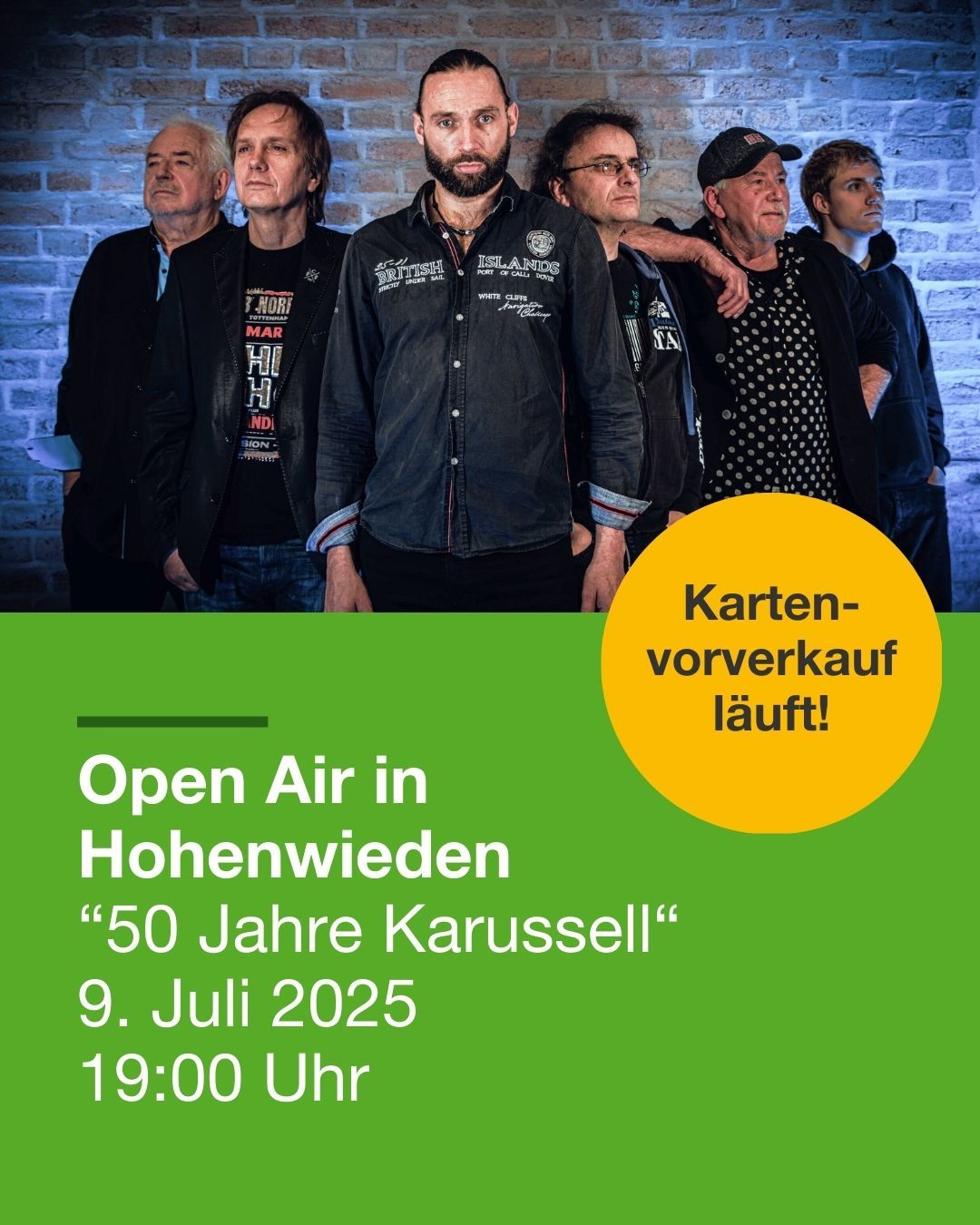 Am 9. Juli gastiert die legendäre Band Karussell im Rahmen eines Open-Air-Benefizkonzertes im SOS-Kinderdorf Vorpommern in Hohenwieden.