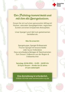 Spargel Lunch in Käthes Kantine am 18.04.2026 in Grimmen