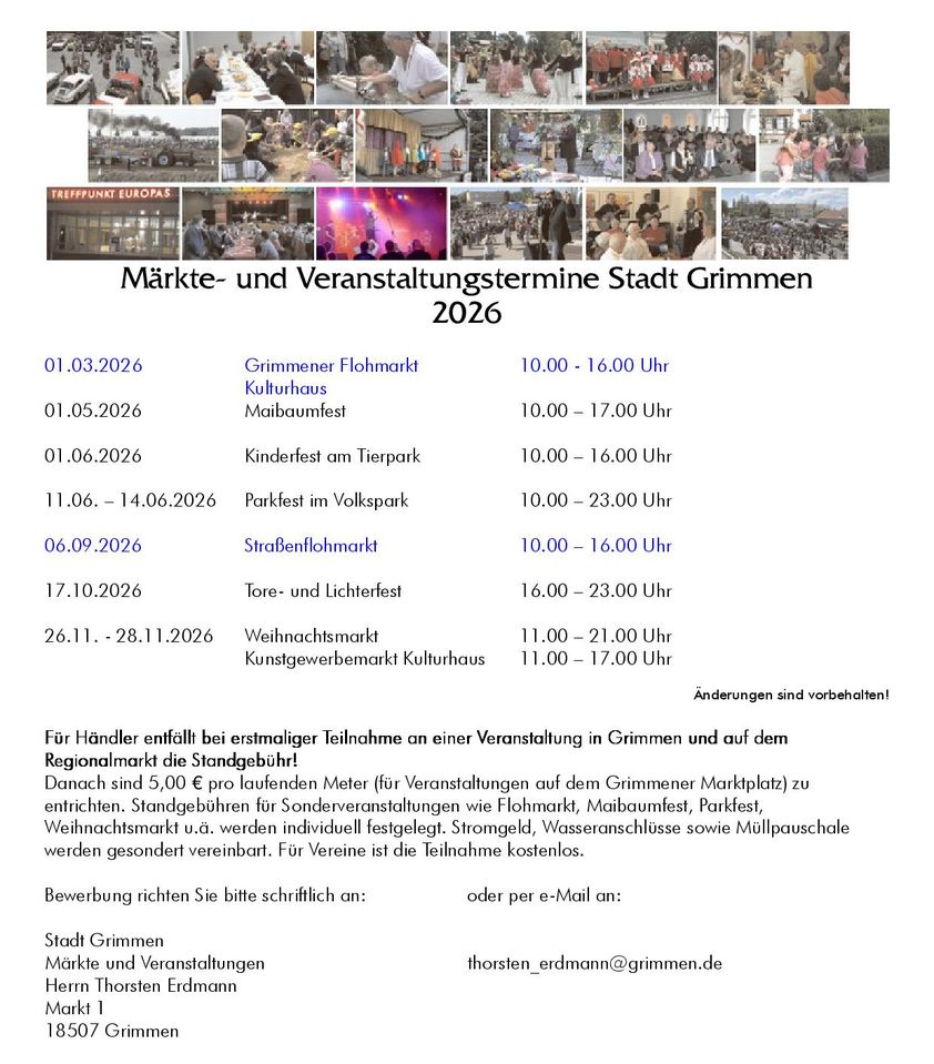 Flyer mit den Veranstaltungsterminen.